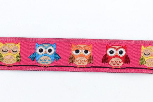 Webband Eulen pink (1 m)